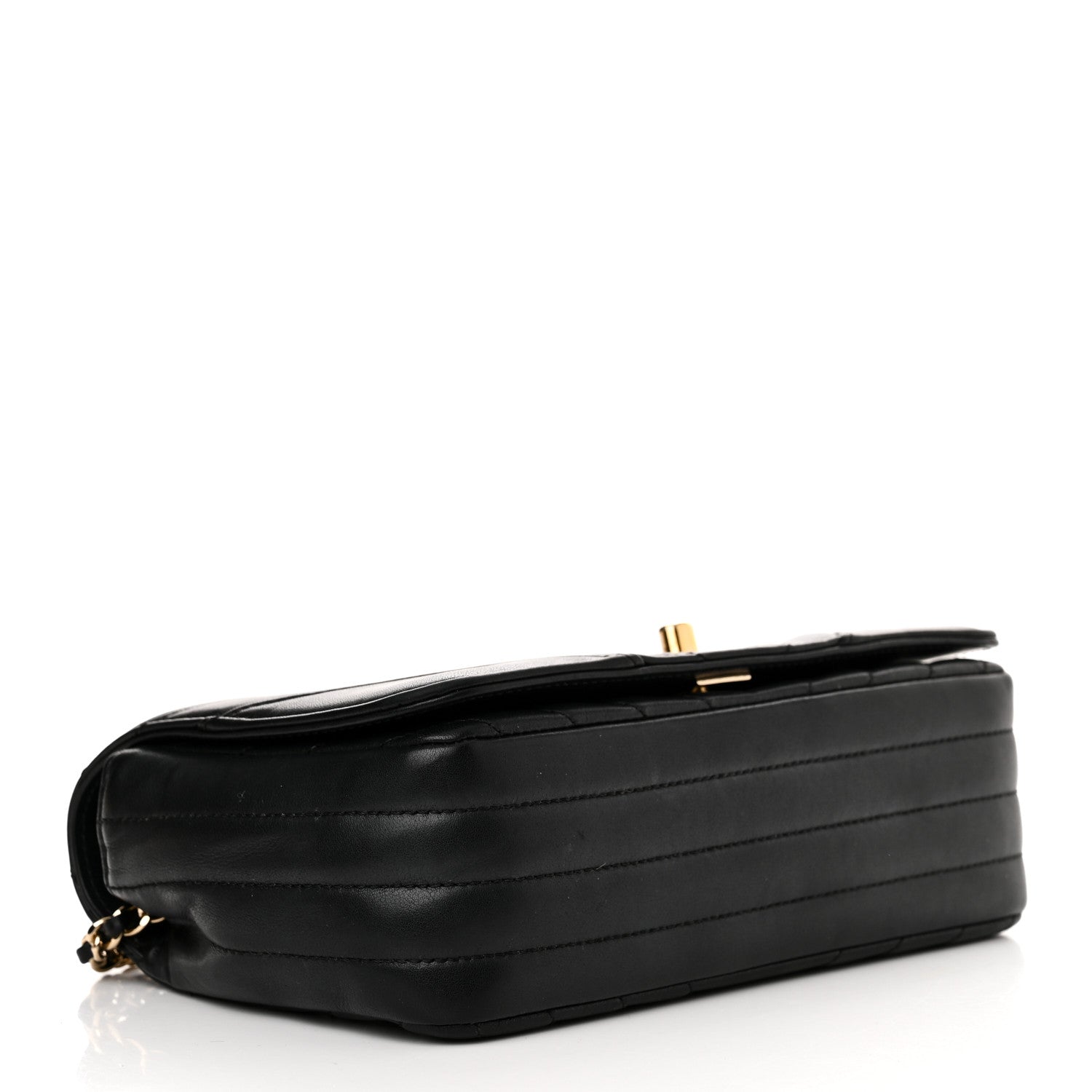 Chanel Calfskin Chevron Quilted Small Statement Flap Black 4 of 11
