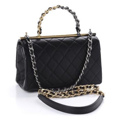Chanel Lambskin Quilted La Parisienne Top Handle Flap Black 4 of 12