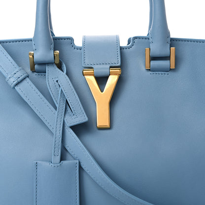 Saint Laurent Calfskin Small Classic Y Cabas Blue Glacier 7 of 11