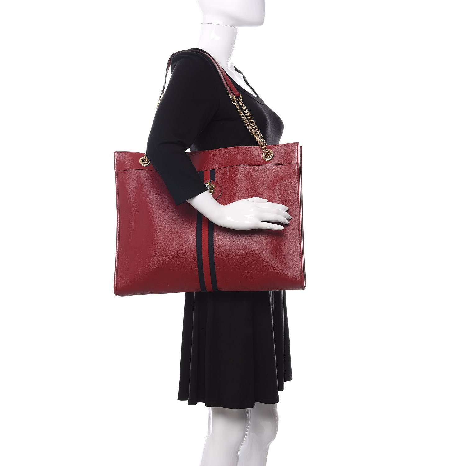 Gucci Calfskin Large Rajah Chain Tote Romantic Cherry 2 of 10