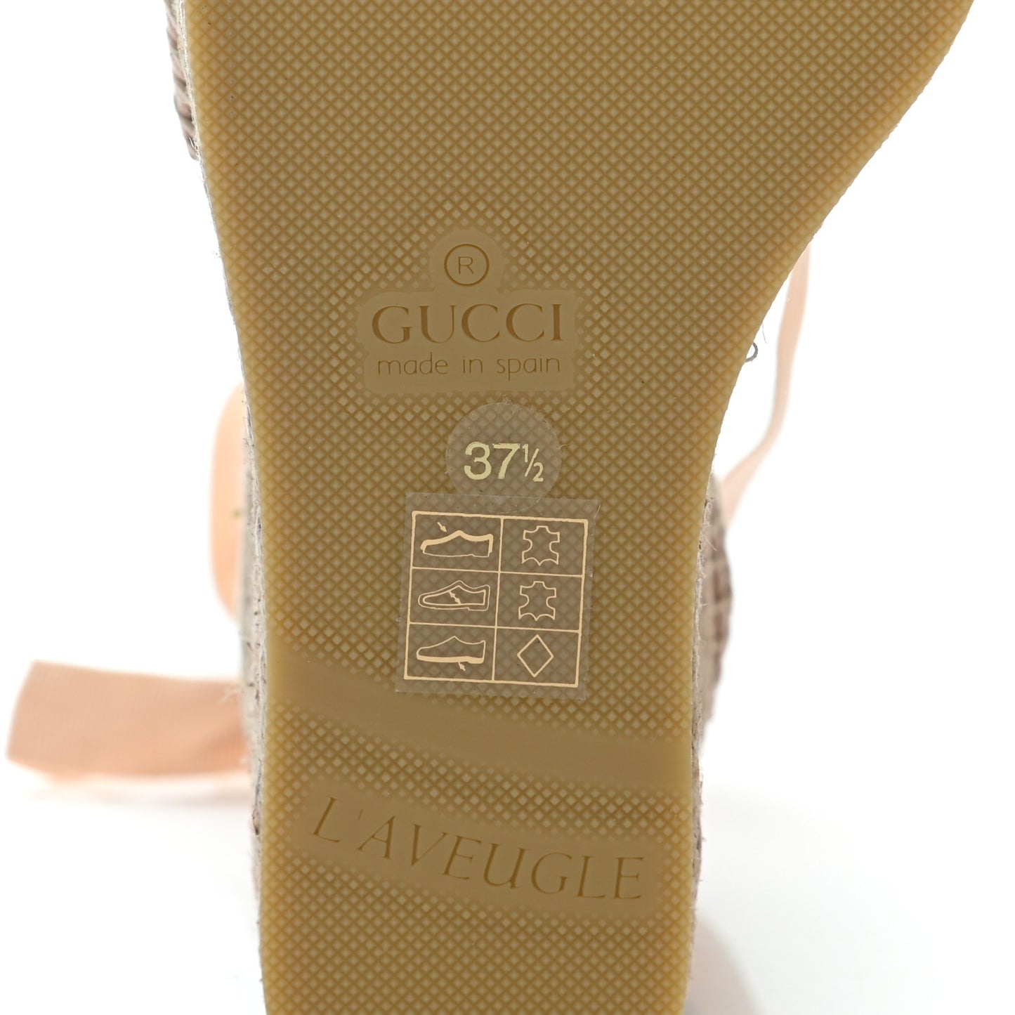 Nappa Matelasse GG Marmont Ankle Wrap Platform 35/120mm Espadrille Wedges 37.5 Skin Rose