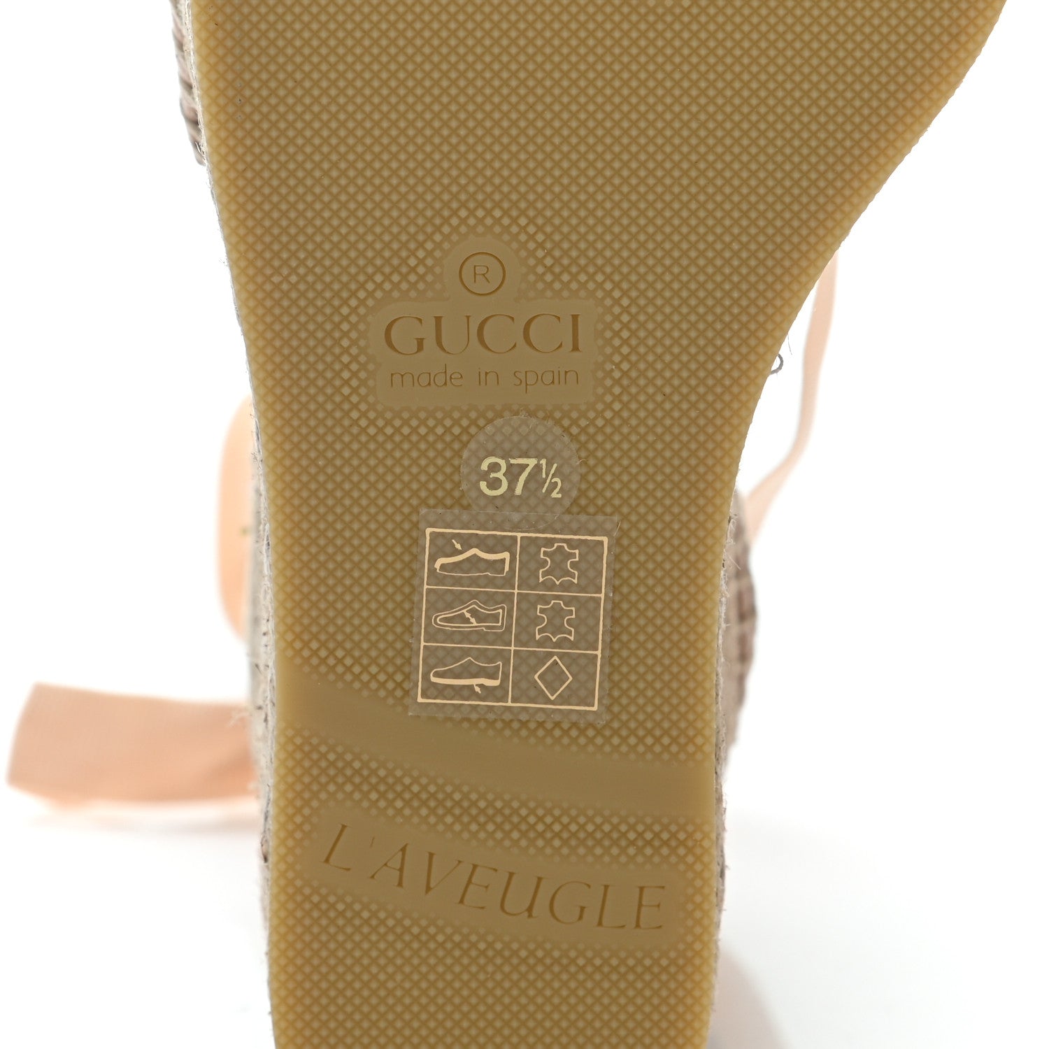 Gucci Nappa Matelasse GG Marmont Ankle Wrap Platform 35/120mm Espadrille Wedges 37.5 Skin Rose 7 of 14