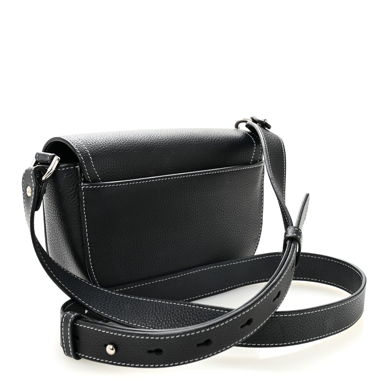 Christian Dior Grained Calfskin Saddle Messenger Bag With Strap Black 12 of 12