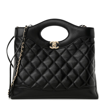Chanel Shiny Lambskin Quilted Small 31 Shopping Bag Black 1 of 10