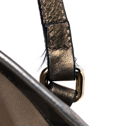 Burberry Metallic Nova Check Small Canterbury Tote Gold 14 of 15