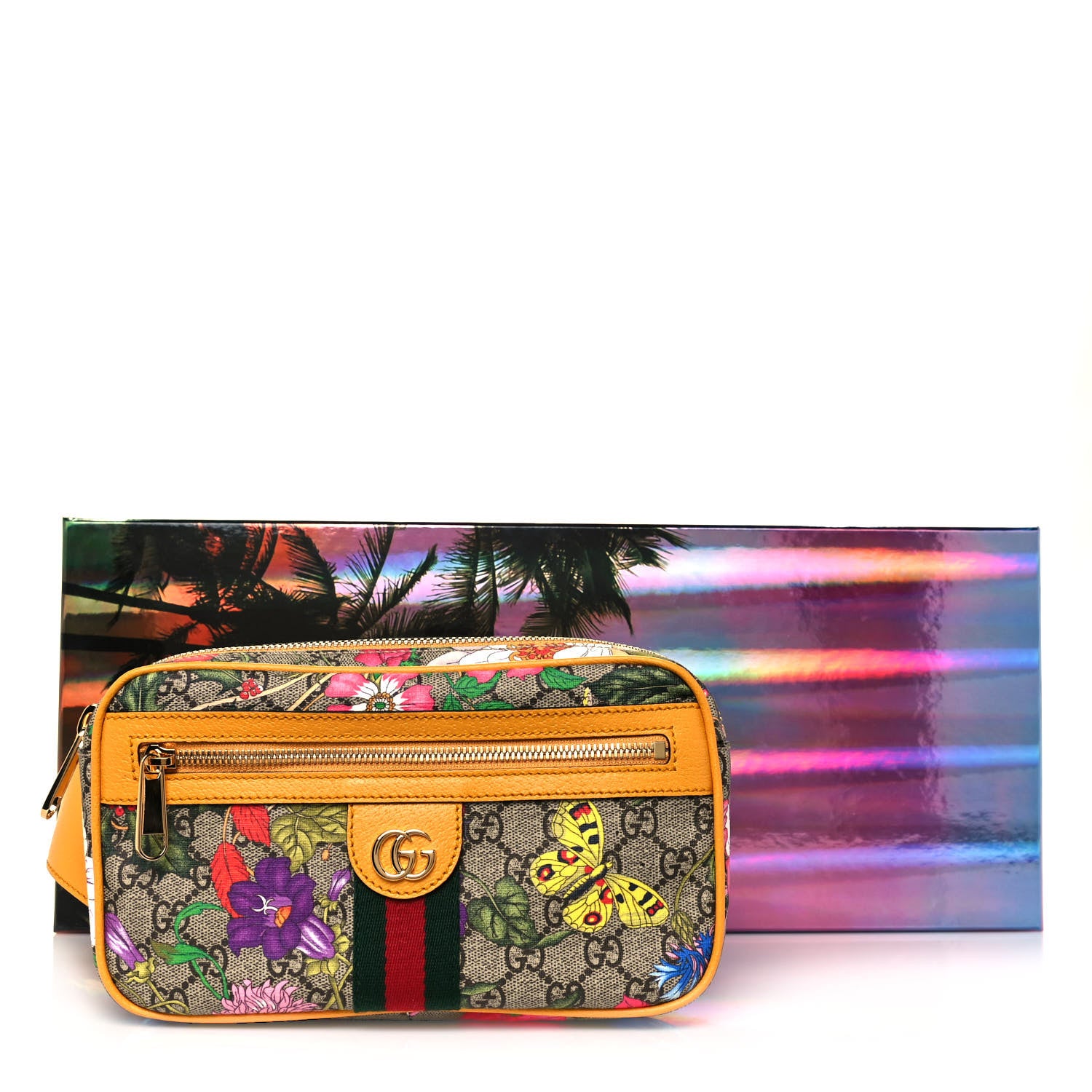 Gucci GG Supreme Monogram Flora Medium Ophidia Belt Bag Beige Multicolor Crop 12 of 12