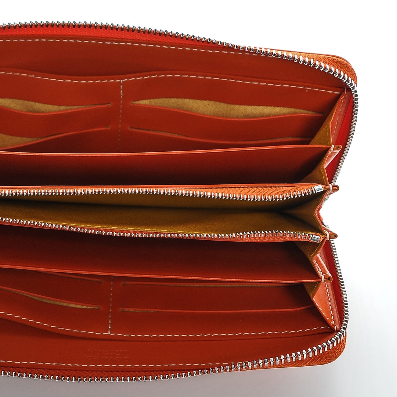 Goyard Goyardine Matignon Zip Around GM Wallet Orange 5 of 5