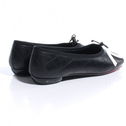 Chanel Leather Quilted Cambon CC Ballet Flats 9.5 Black 4 of 7