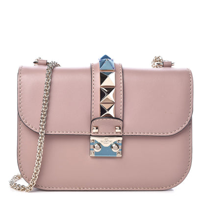 Valentino Garavani Vitello Small Glam Lock Rockstud Flap Poudre 1 of 8