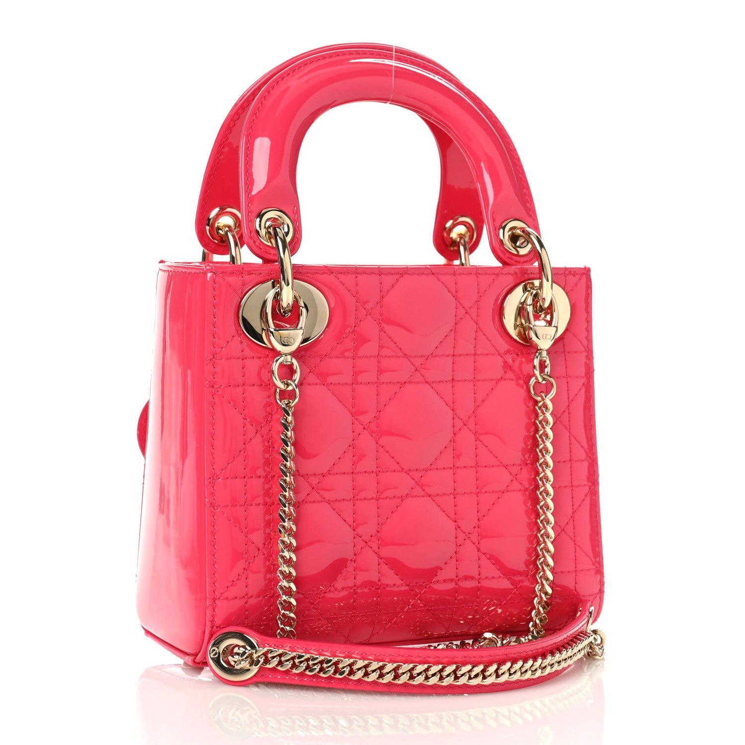 Christian Dior Patent Cannage Mini Lady Dior Pink 3 of 8