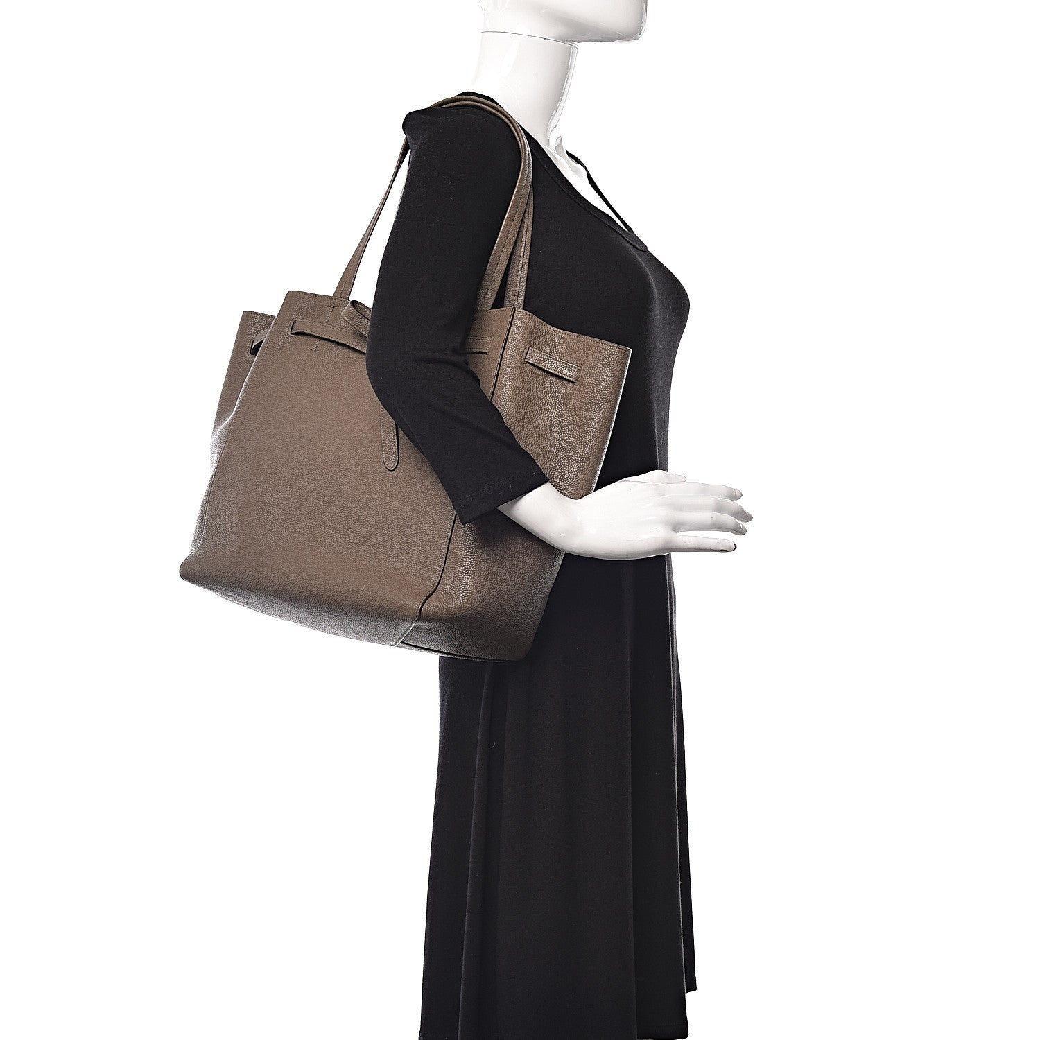 Celine Soft Grained Calfskin Small Belt Cabas Phantom Taupe 2 of 11