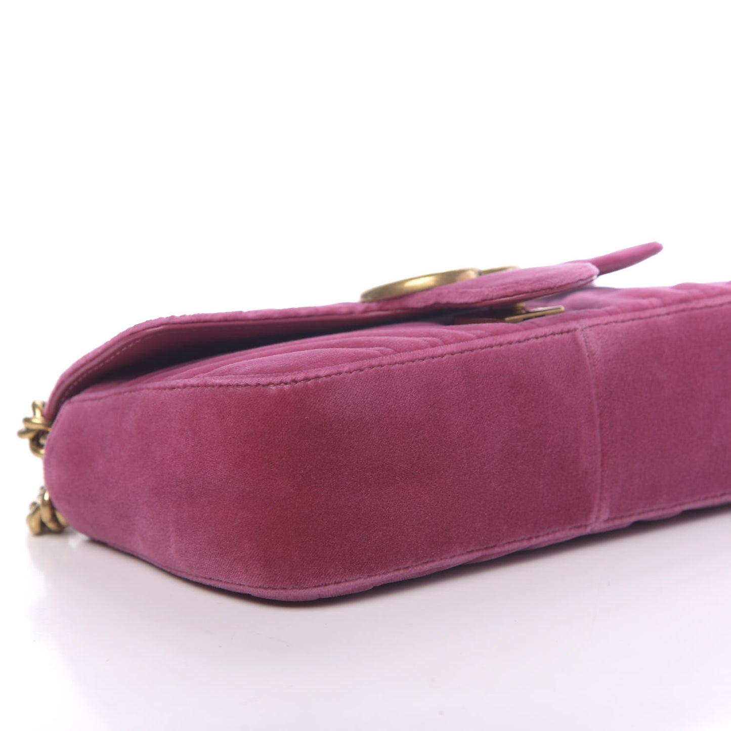 Velvet Matelasse Mini GG Marmont Shoulder Bag Light Raspberry Rose