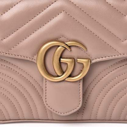 Gucci Calfskin Matelasse Mini GG Marmont Top Handle Shoulder Bag Porcelain Rose 9 of 10