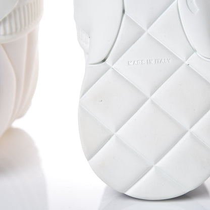 Chanel Stretch Fabric CC Sneakers 38 White 8 of 9
