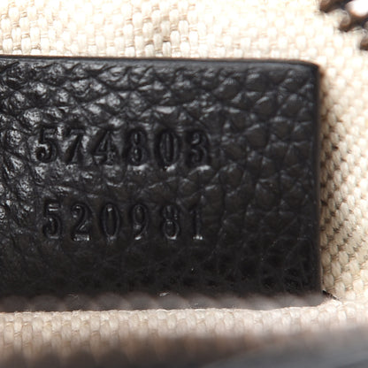 Gucci Grained Calfskin Mini Logo Messenger Bag Black 6 of 8
