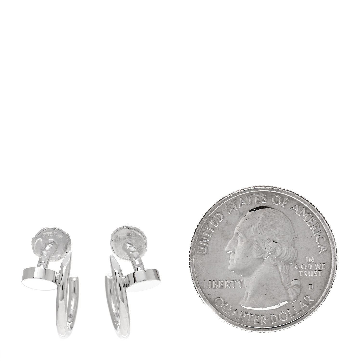 Cartier 18K White Gold Juste Un Clou Hoop Earrings 2 of 6