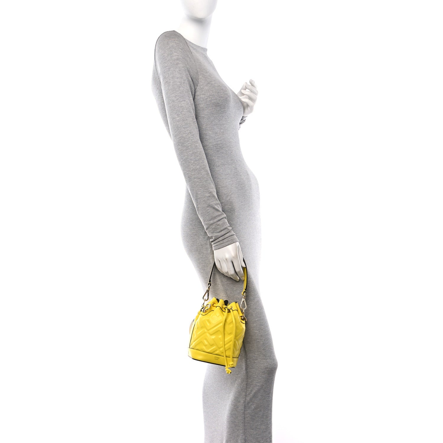 Fendi Vitello Liberty F is Fendi FF Embossed Mini Mon Tresor Bucket Bag Yellow 3 of 10