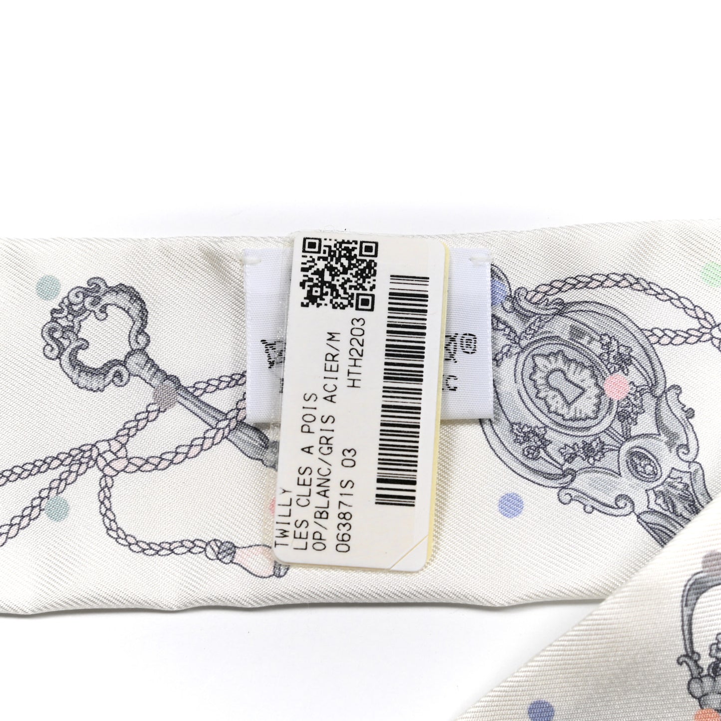 Silk Les Cles A Pois Twilly White Gris Acier
