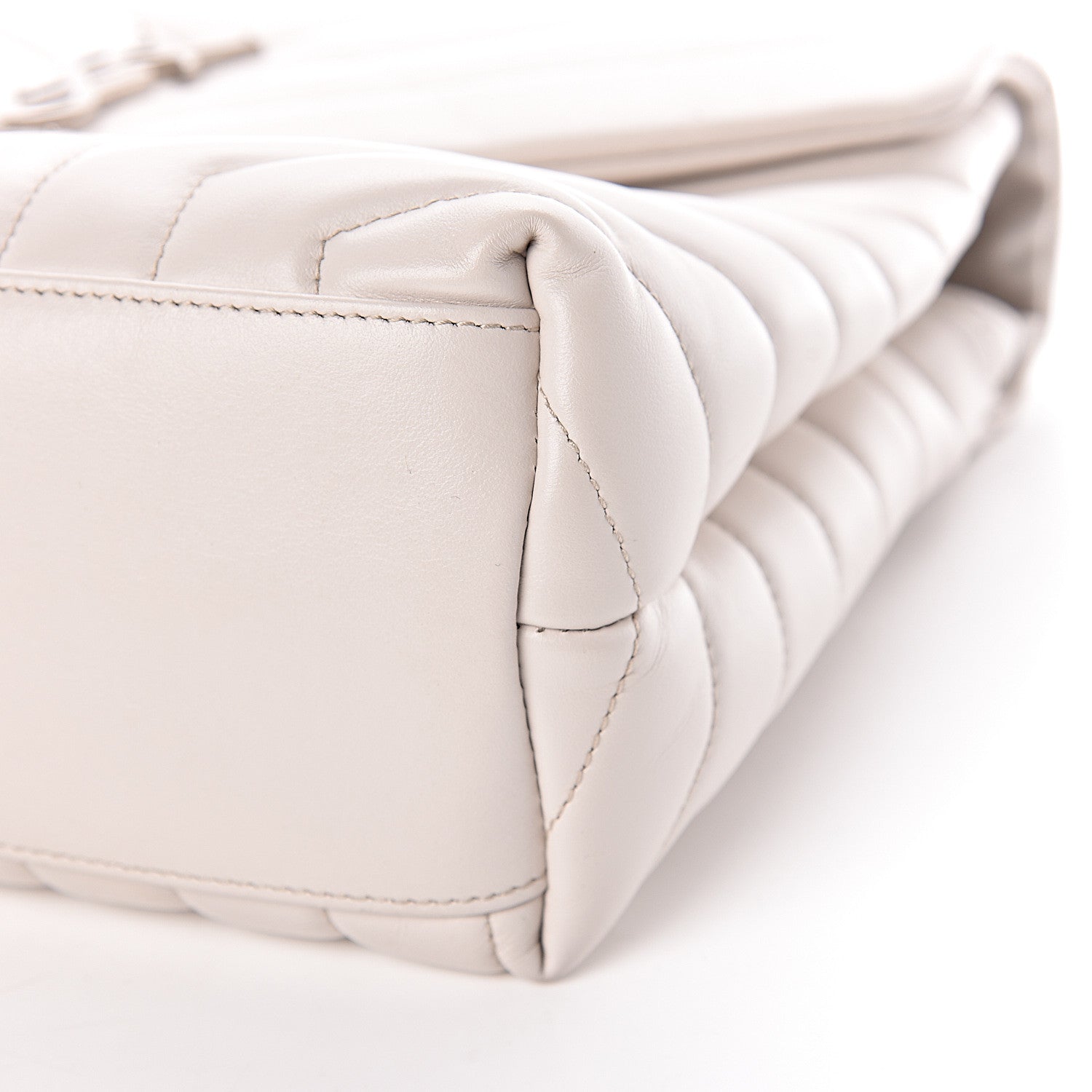 Saint Laurent Calfskin Y Quilted Monogram Medium Loulou Chain Satchel Ivory 11 of 11