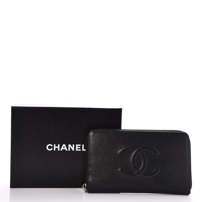 Chanel Caviar Large Timeless CC Zip Around Organizer Wallet Black 9 of 9