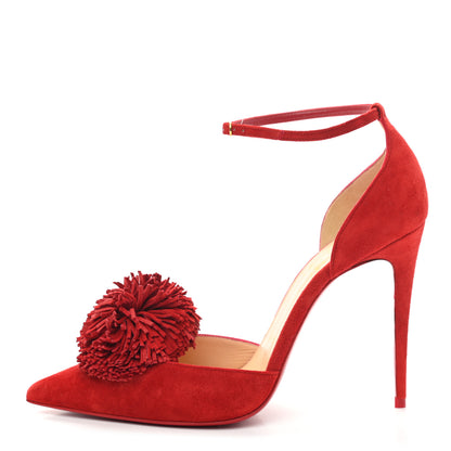 Christian Louboutin Veau Velours Tsarou 100 Pumps 37.5 Flamenco 1 of 7