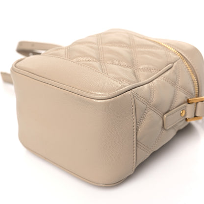 Saint Laurent Grain de Poudre Quilted 80's Vanity Bag Dark Beige 7 of 7