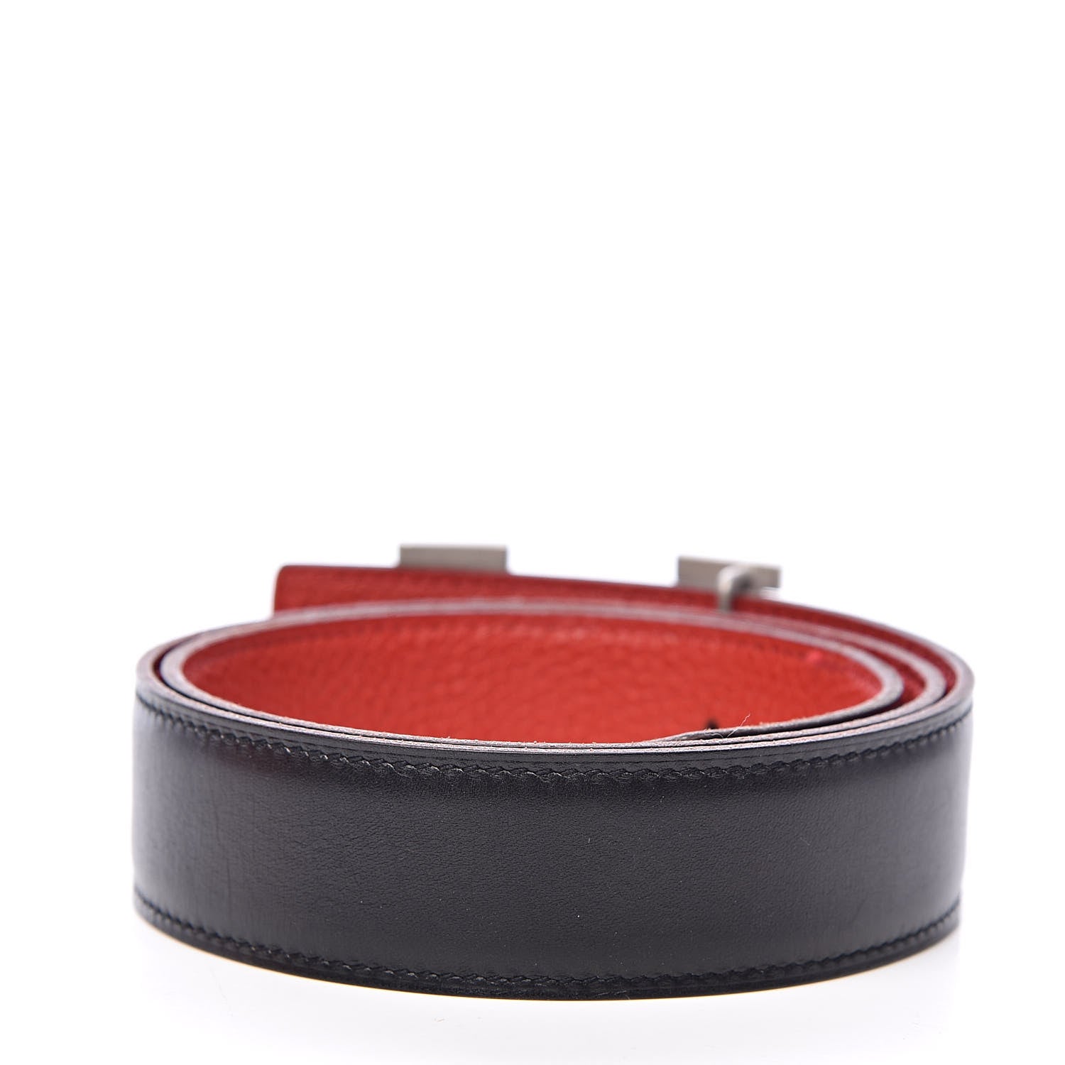 Hermes Box Togo 32mm H Belt 75 Black Rouge Garance 3 of 9
