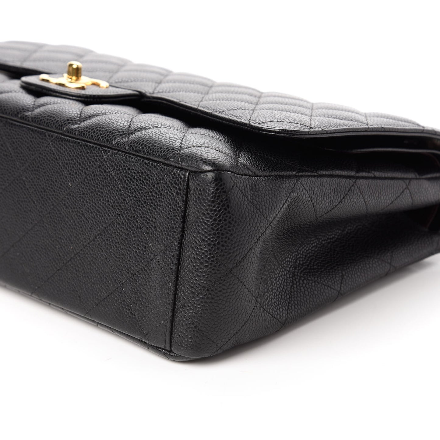 Caviar Quilted Maxi Double Flap Black