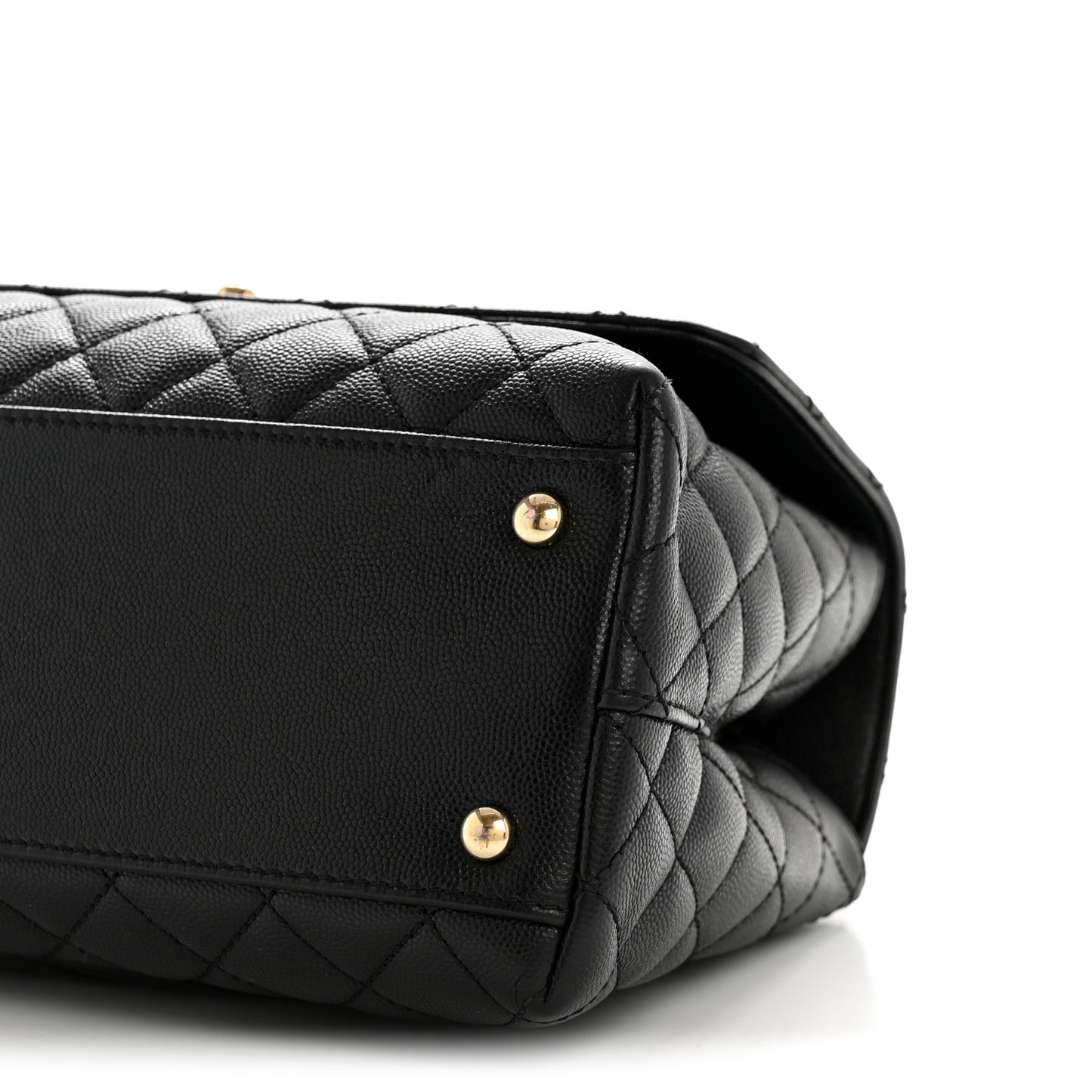 Caviar Quilted Small Coco Handle Flap Black
