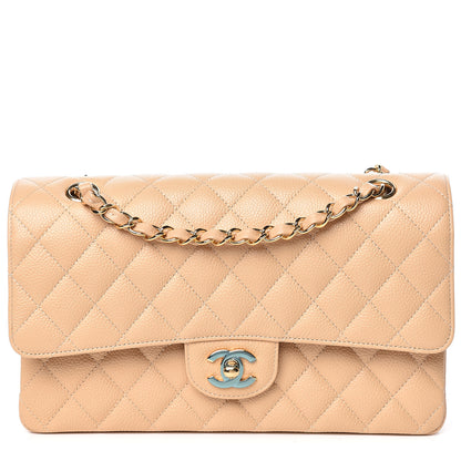 Chanel Caviar Quilted Medium Double Flap Beige Clair 1 of 10