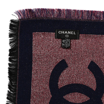 Chanel Cashmere Silk Blend Metallic CC Scarf Multicolor 3 of 5