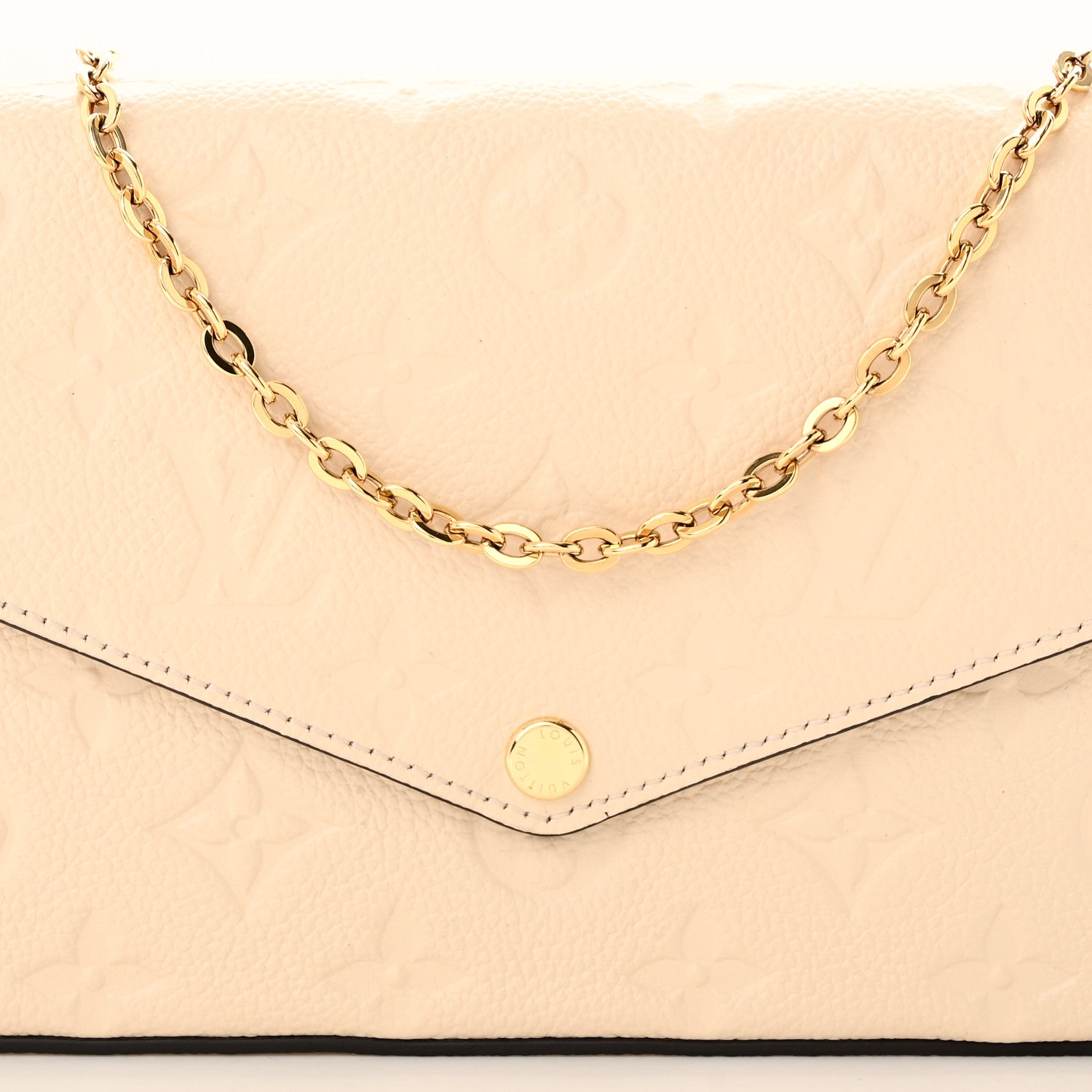 Louis Vuitton Empreinte Pochette Felicie Chain Wallet Cream 8 of 11