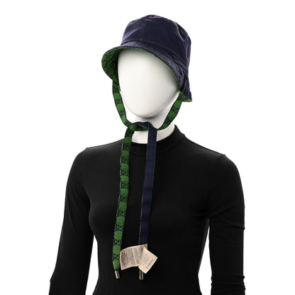 Gucci Monogram Multicolor Reversible Self-Tie Bucket Hat S Green Blue 2 of 16