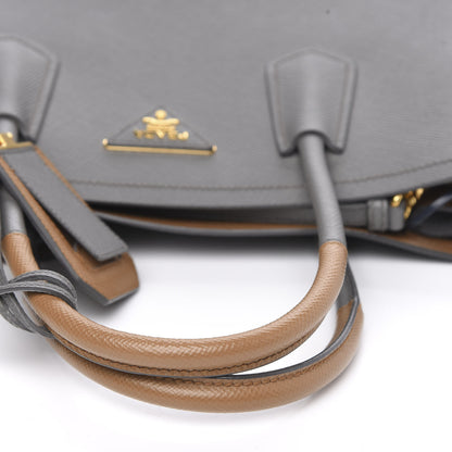 Prada Saffiano Cuir Medium Bi-Color Double Bag Marmo Caramel 10 of 10