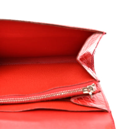 Hermes Shiny Alligator Constance Short Wallet Geranium 5 of 11