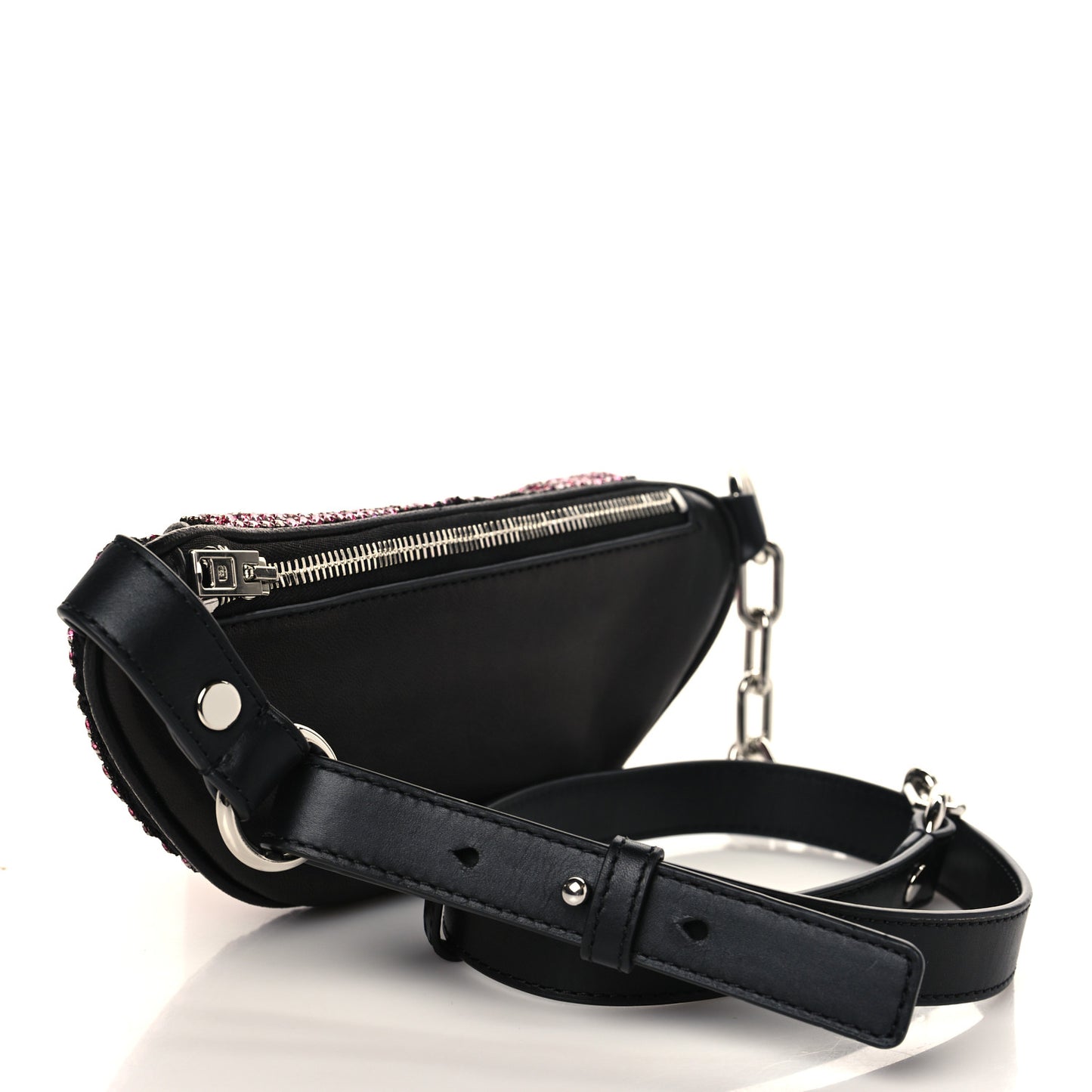 Rhinestone Mesh Mini Attica Belt Bag Prism Pink