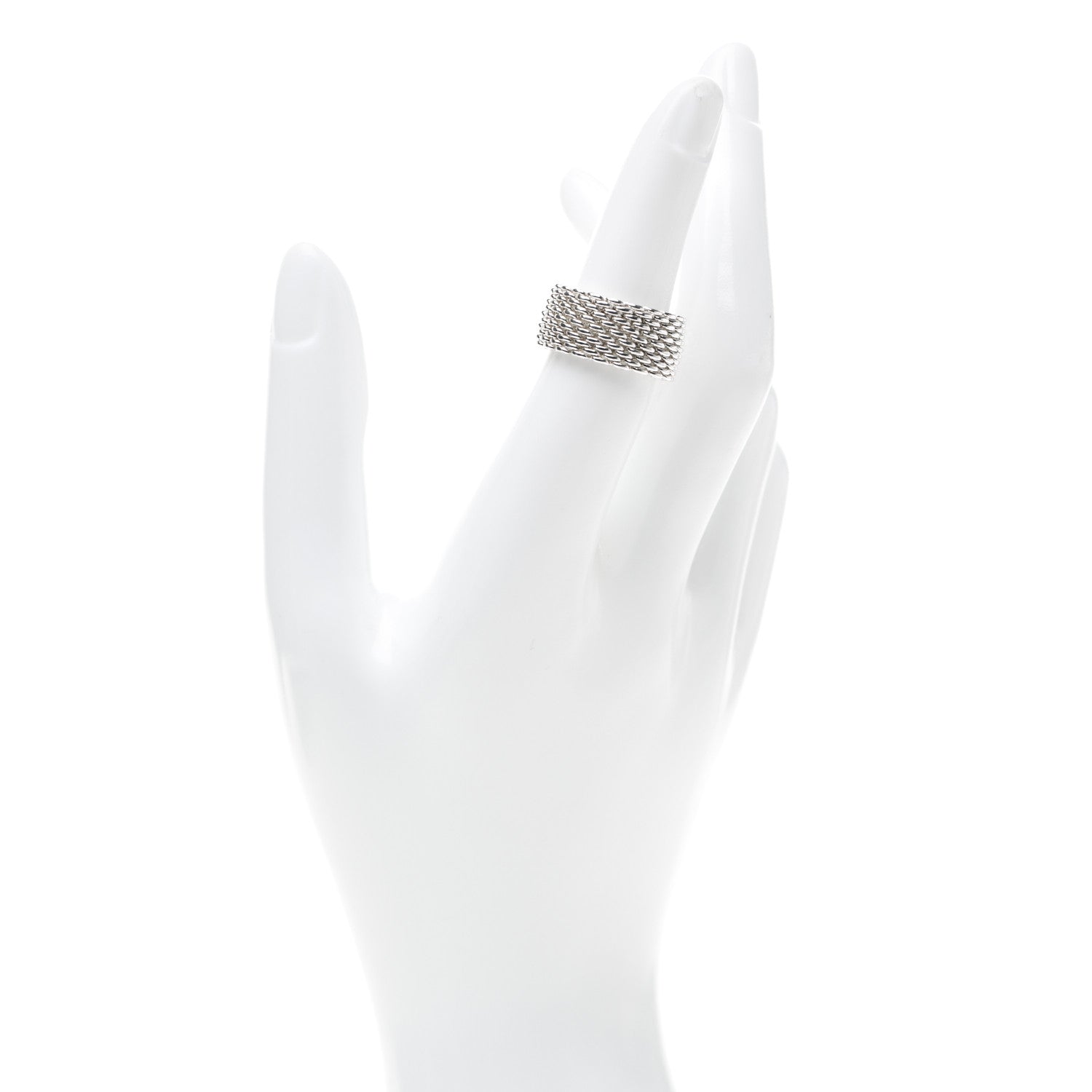 Tiffany Sterling Silver Somerset Mesh Ring 49 5 2 of 5