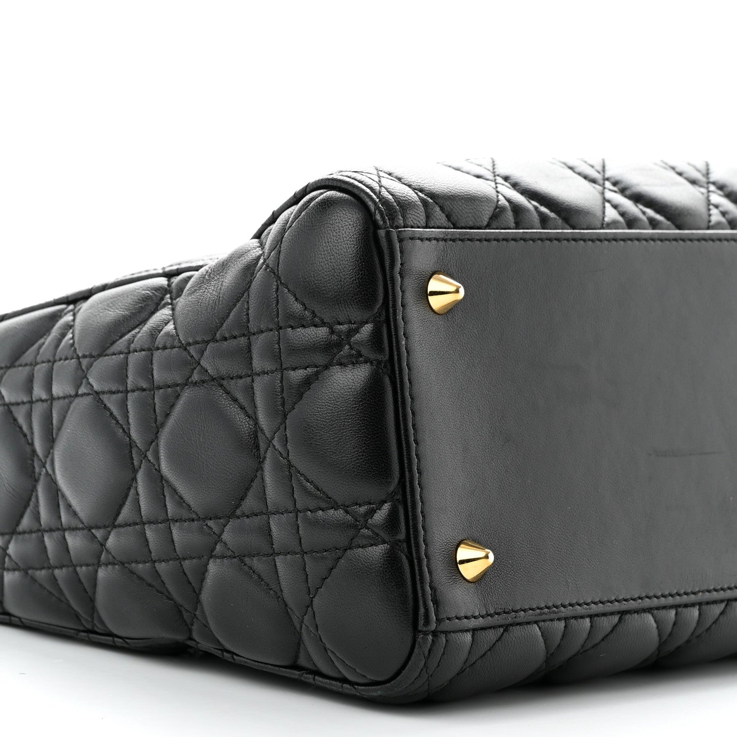 Christian Dior Lambskin Cannage Medium Lady Dior Black 9 of 10