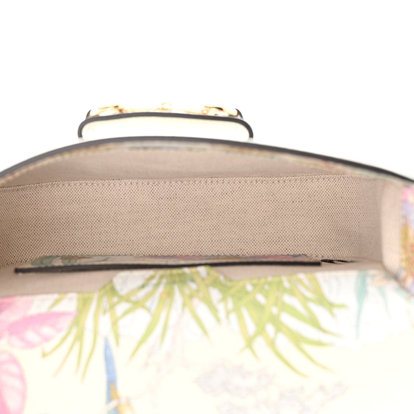 New Shangai Calfskin Tiger Savanah Web Mini Horsebit 1955 Shoulder Bag Chalky White Multicolor