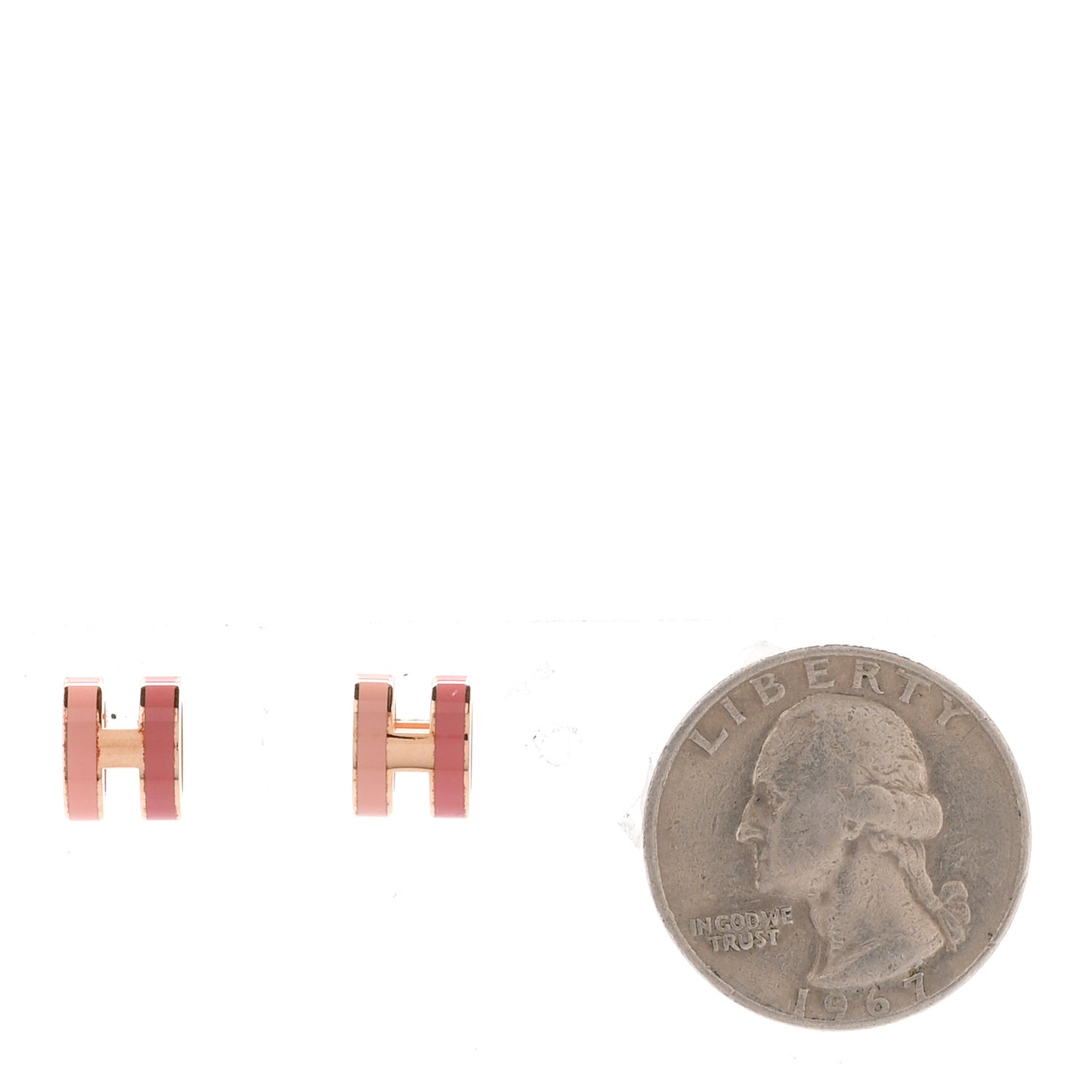 Rose Gold Lacquered Mini Pop H Earrings Rose Dragee
