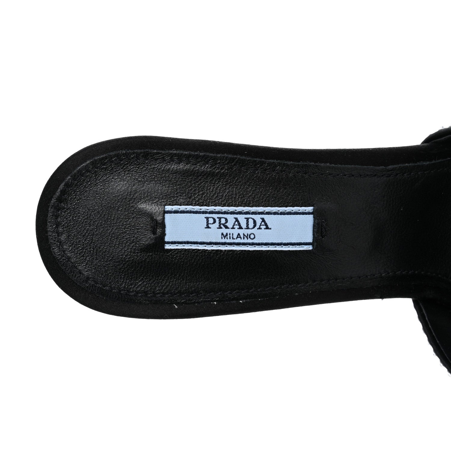 Prada Satin Crystal Logo 65mm Slide Sandals 38.5 Cristal 7 of 10