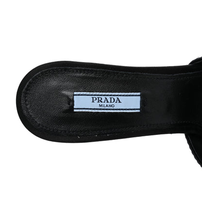Prada Satin Crystal Logo 65mm Slide Sandals 38.5 Cristal 7 of 10