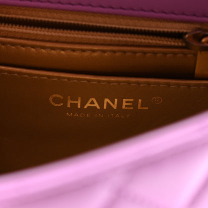 Chanel Lambskin Quilted Mini CC Pearl Crush Flap Purple 6 of 11