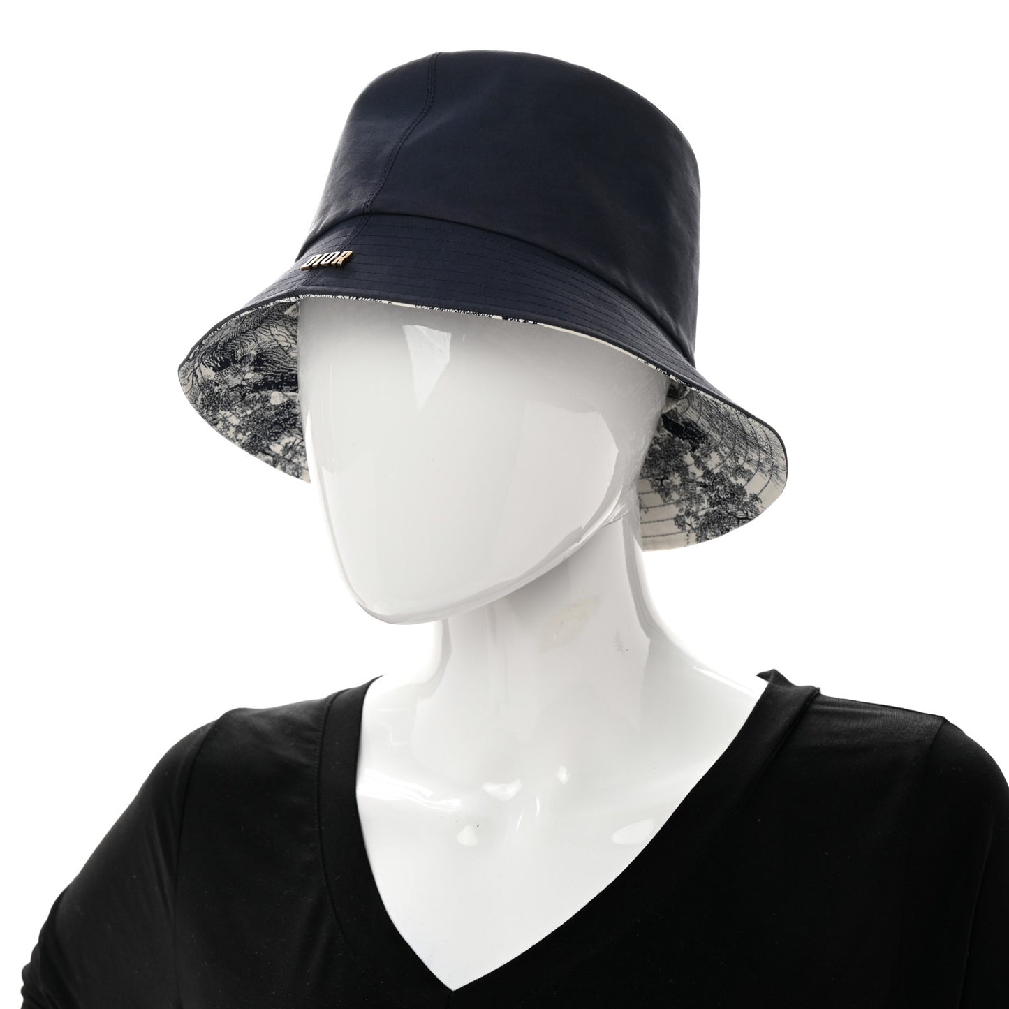 Cotton Toile De Jouy Bucket Hat 57 Blue