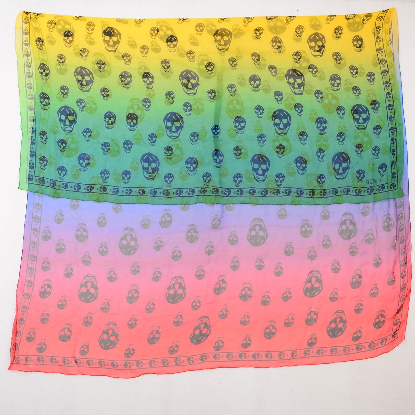 Silk Chiffon Skull Scarf Muticolor