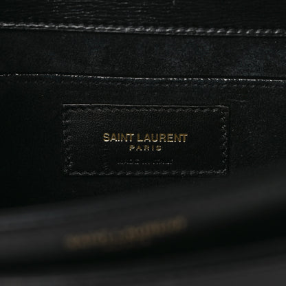 Saint Laurent Smooth Calfskin Medium Monogram Sunset Satchel Black 6 of 11