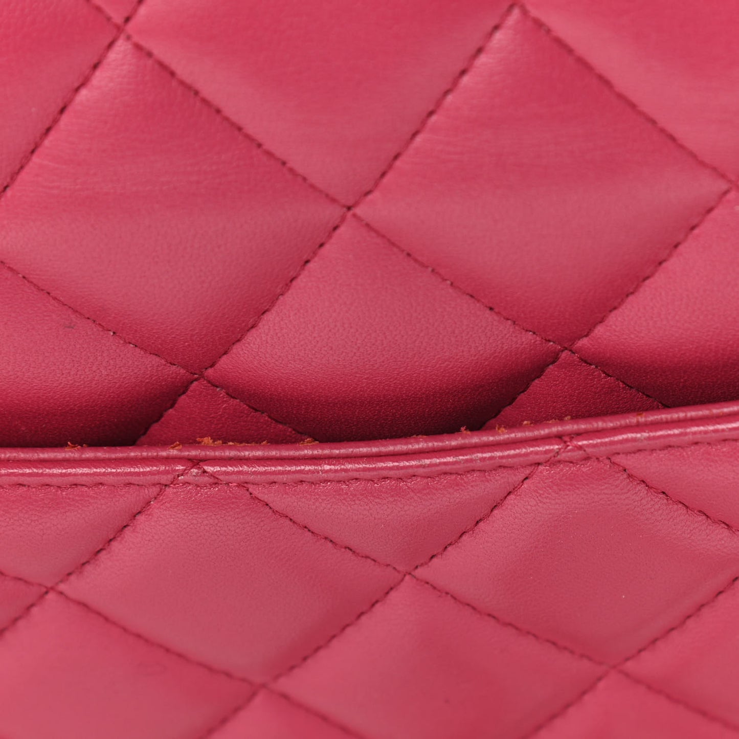 Lambskin Quilted Jumbo Double Flap Dark Pink