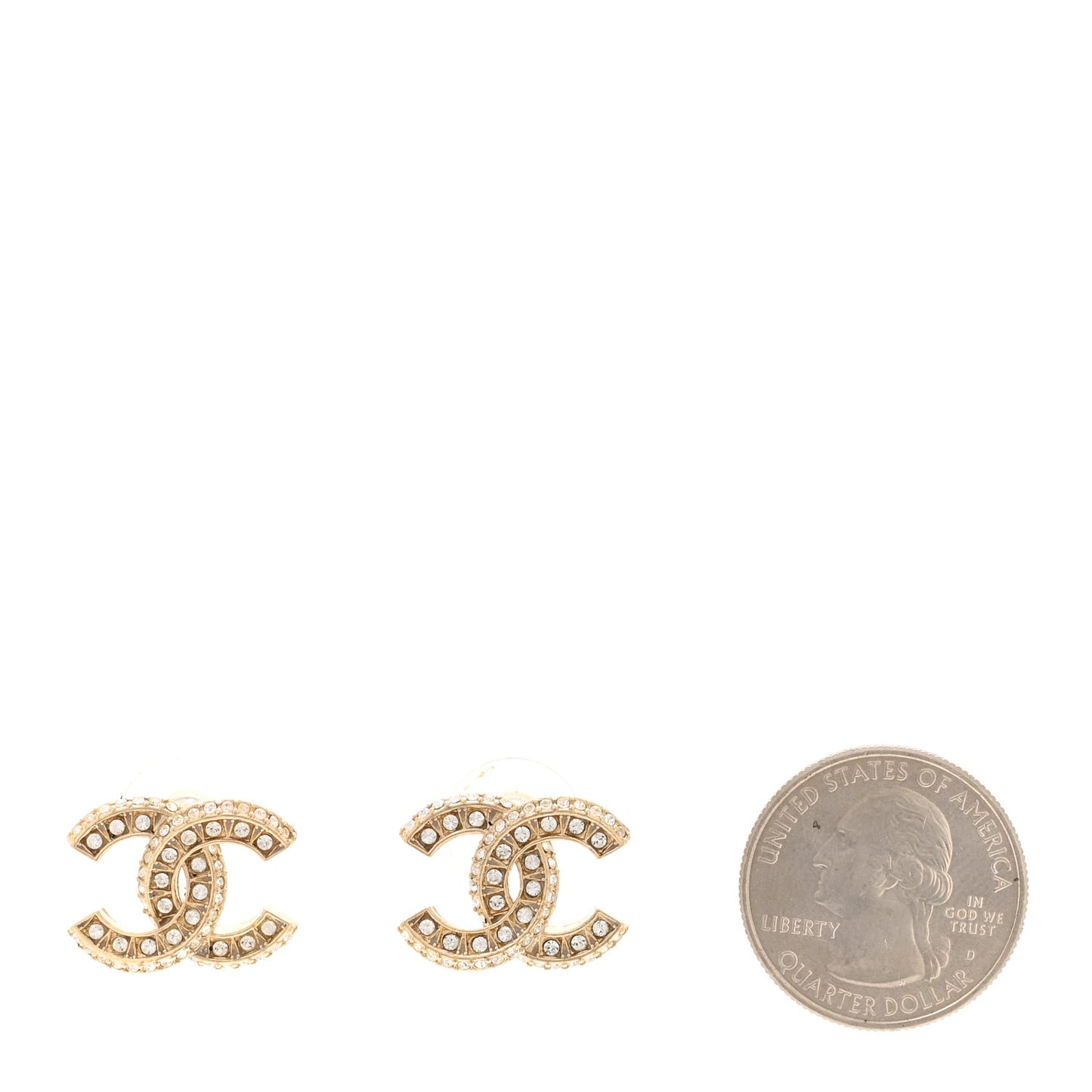 Crystal Timeless CC Earrings Light Gold