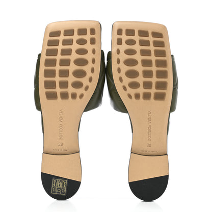 Bottega Veneta Nappa Quilted Rubber Lido Flat Sandals 39 Khaki 5 of 8