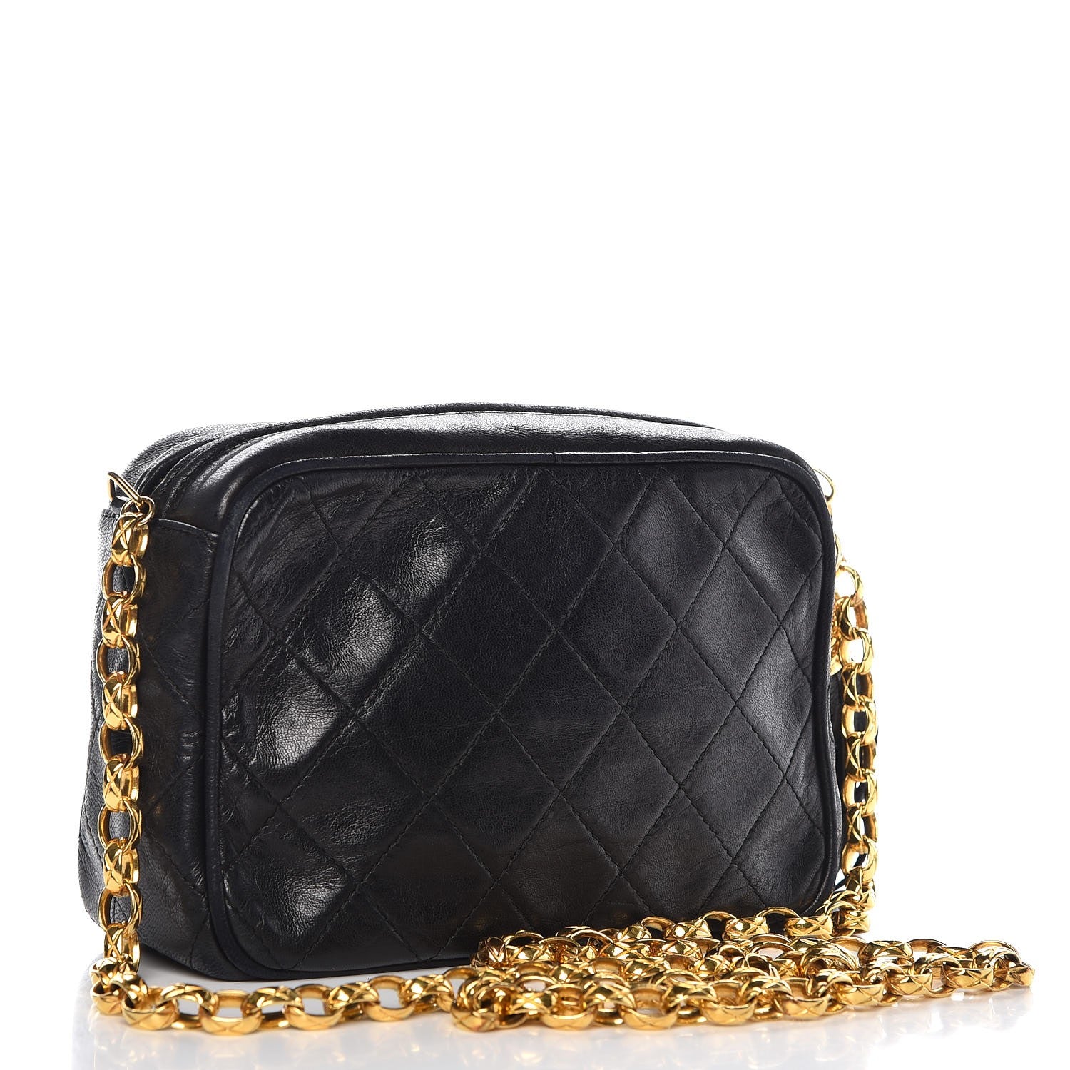 Chanel Lambskin Quilted CC Tassel Camera Case Black 3 of 11